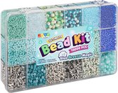 Joya Creative Luxe Armbandjes maken Meisjes Kralenset 10.000pcs - Blue Breeze Magic - ABC Beads, Glass Beads en Elastiek - Opbergdoos 27x16x4cm