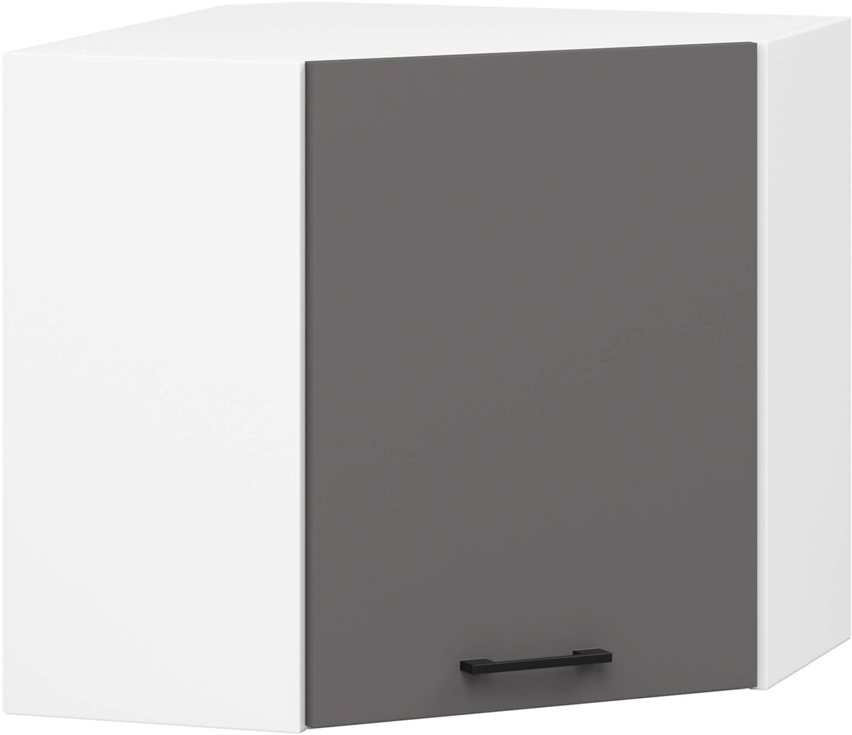 Akord Hoek Keukenkast modulaire OLIWIA W60/60 / Hangkast / Bovenkast / AKORD Furniture Factory / Wit - Grafietgrijs / 60 x 58 x 30 cm