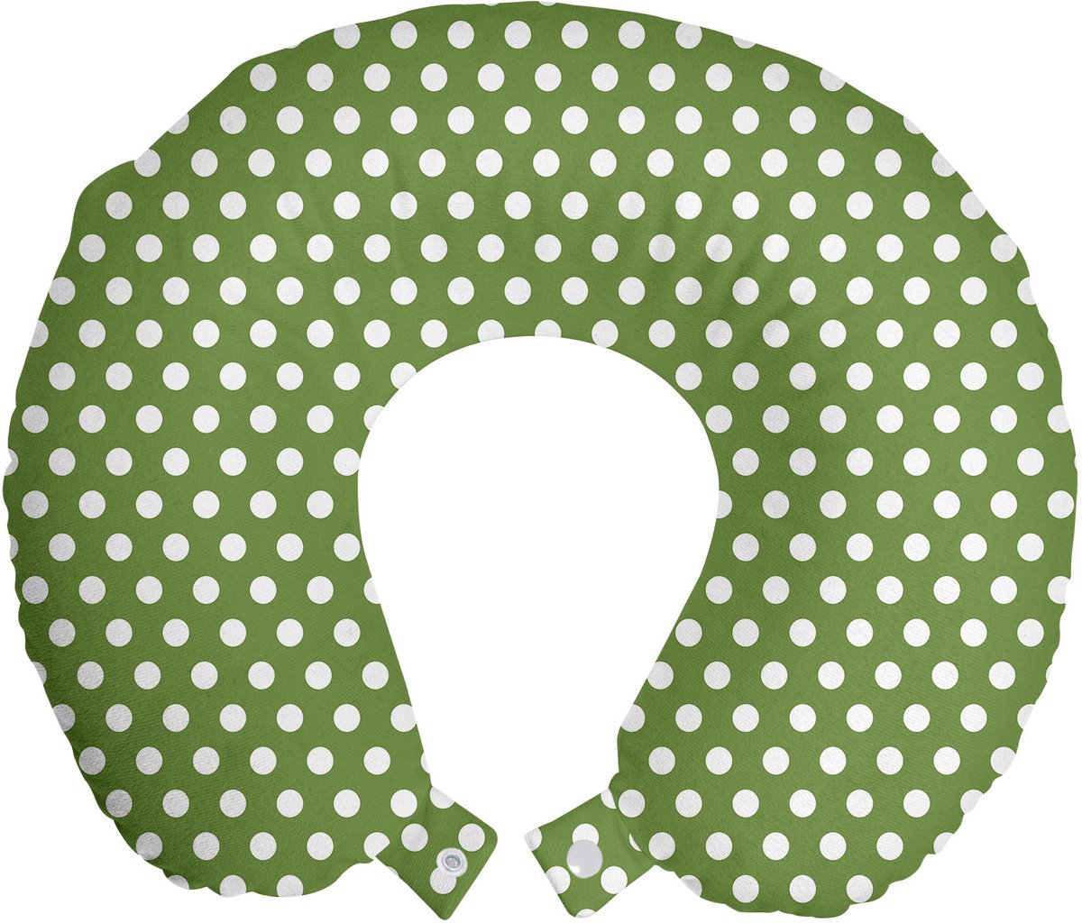 New Bed Groen Witte Simpele Polka Dots Reisneckkussen Memory Foam voor Vliegtuig en Auto, 30cm x 30cm