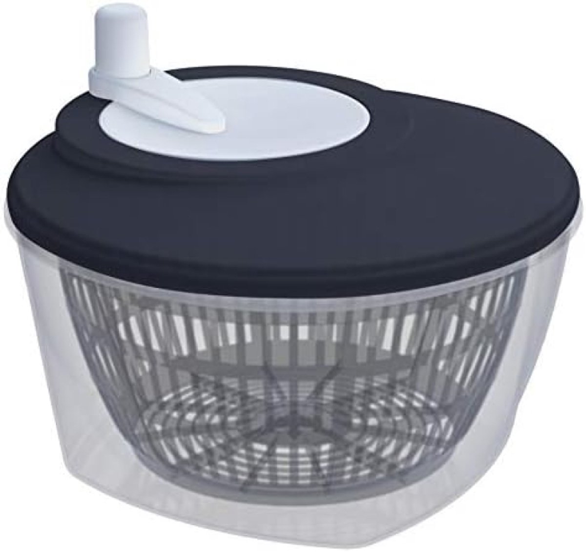 PolkaHome Rolly Salade Centrifuge - Handmatige Slazwinger voor Verse Groenten - Lichtgrijs - 24 x 24 x 19 cm