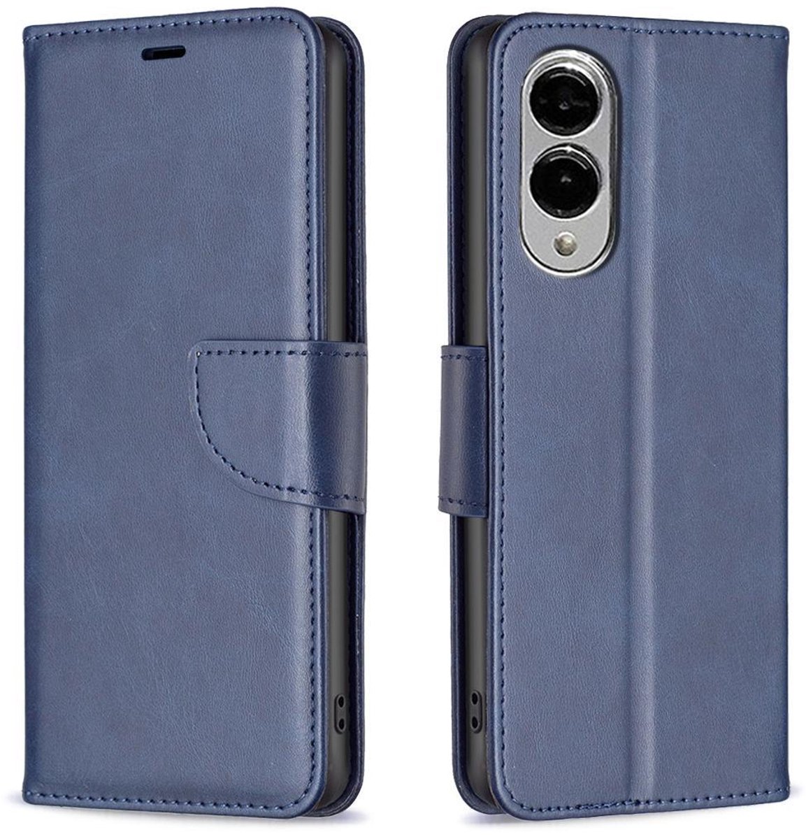 Mobigear Telefoonhoesje geschikt voor Samsung Galaxy S25 Edge Hoesje | Mobigear Excellent Bookcase Portemonnee | Pasjeshouder voor 3 Pasjes | Telefoonhoesje voor Pinpas / OV Kaart / Rijbewijs - Blauw