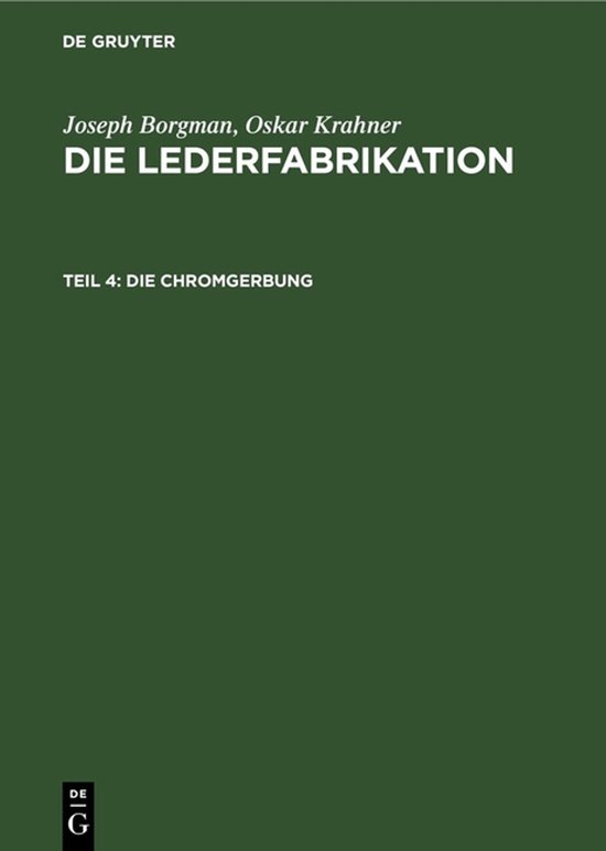 Die Chromgerbung - cover