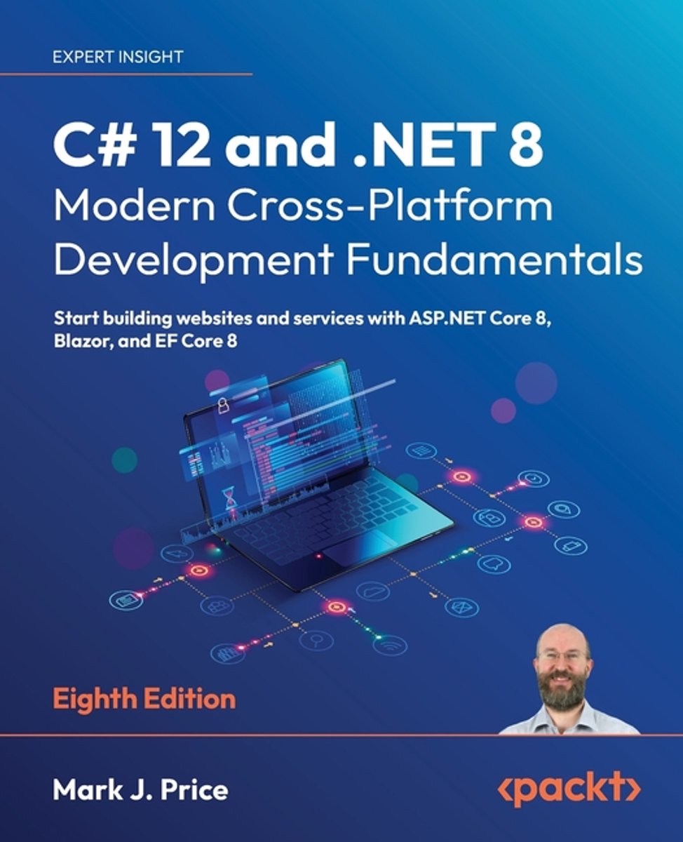 Omslag van C# 12 and .NET 8 – Modern Cross-Platform Development Fundamentals