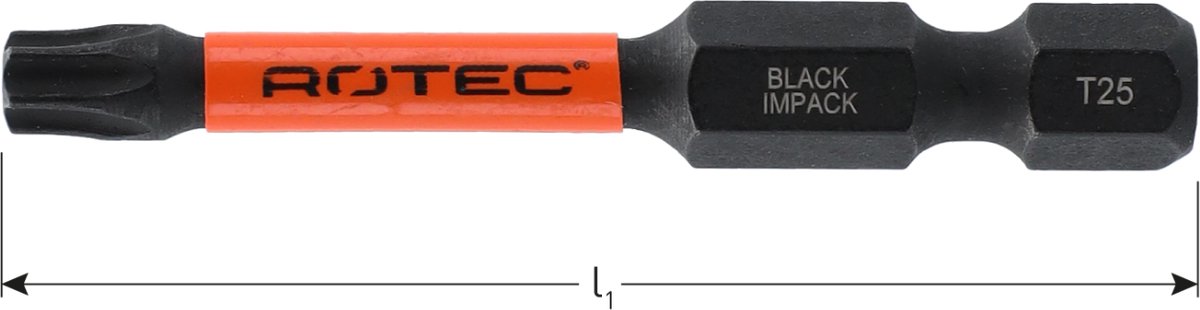 Rotec IMPACT  Bit T40 (Torx) L 50 mm E6.3  2 stuks