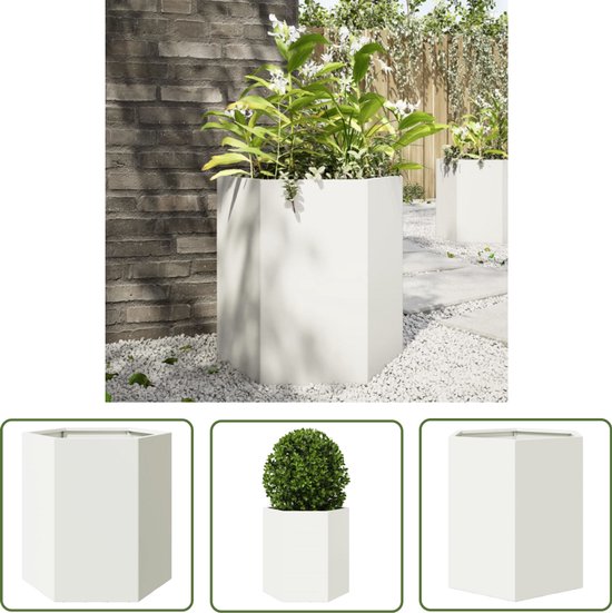 VidaXL Plantenbak hoog met zelfbewateringssysteem 100x43x33 cm wit VidaXL Plantenbak hoog met zelfbewateringssysteem 100x43x33 cm wit