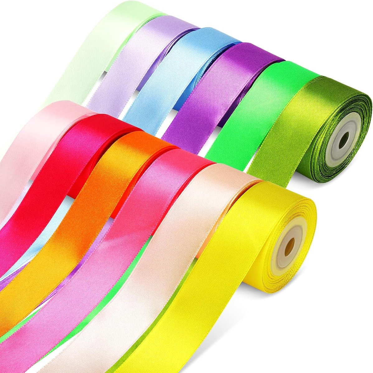 Satijnen Lint - 12 Kleuren, 10 m x 25 mm - Cadeaulint voor Geschenkverpakking en Decoratie
