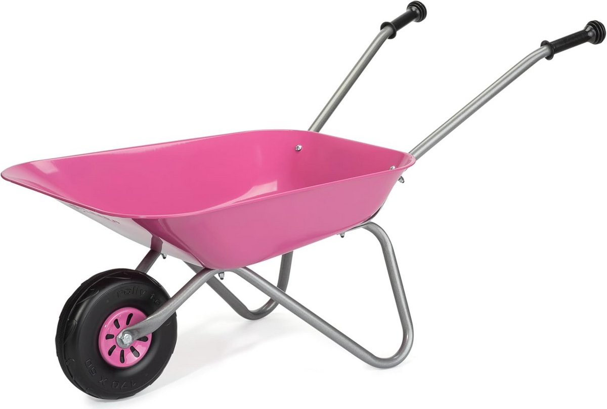 Roze Metalen Kinderkruiwagen - Tuinkruiwagen voor Kinderen vanaf 2,5 Jaar - Belastbaar tot 25 kg