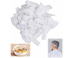 100 Pack Disposable Shower Caps for Women - Portable Waterproof Transparent Hair Caps for Home, Hotel, Business, and Travel