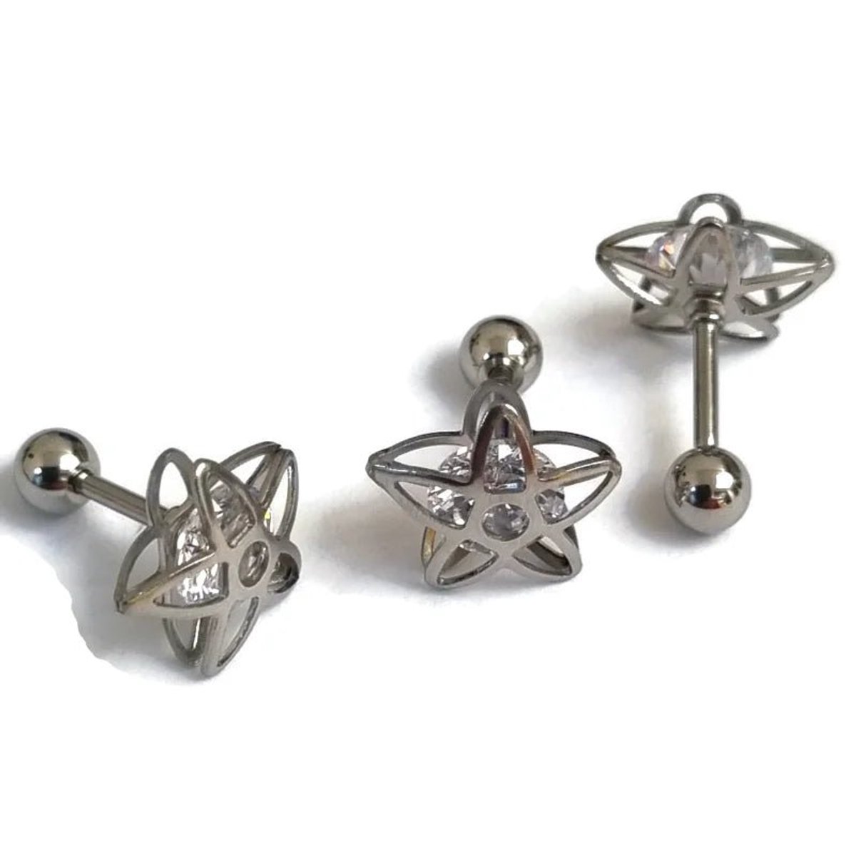 Aramat Jewels | Piercings | Stalen Bloem Helix Tragus Oorbellen | | | |6mm | Staal | Volwassenen | Verkleurd niet