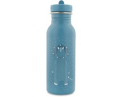 foto van Trixie Drinkfles - Mr. Triceratops - RVS Waterfles voor kinderen - 500ml - Lekvrije Fles - Blauw - DIno
