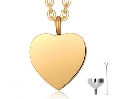 Luxe Ashanger - met Ketting (55 cm) - Voor As, Haren of Parfum - Assieraad - As Ketting - Gedenksieraad - Urn - As Hanger - Incl. As vuller en Opbergzakje - Strong Gold