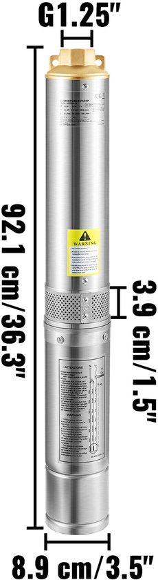 750W diepe bronpomp pijppomp bronpomp zandpomp pomp 105L/min 62m | bol