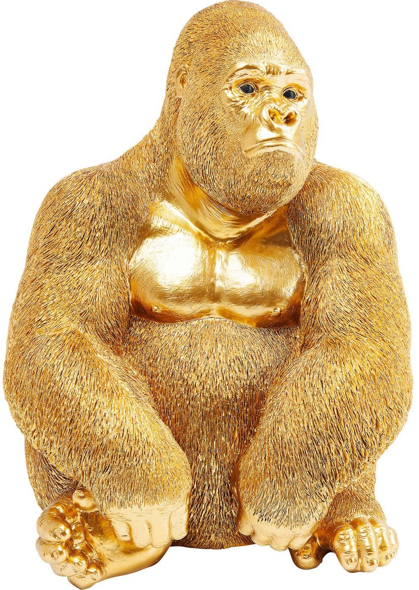 Kare Design - Decoratief Beeld Gouden Gorilla - medium