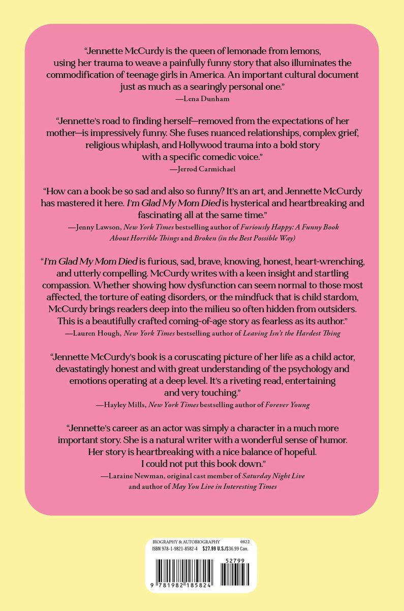 I'm Glad My Mom Died - back cover