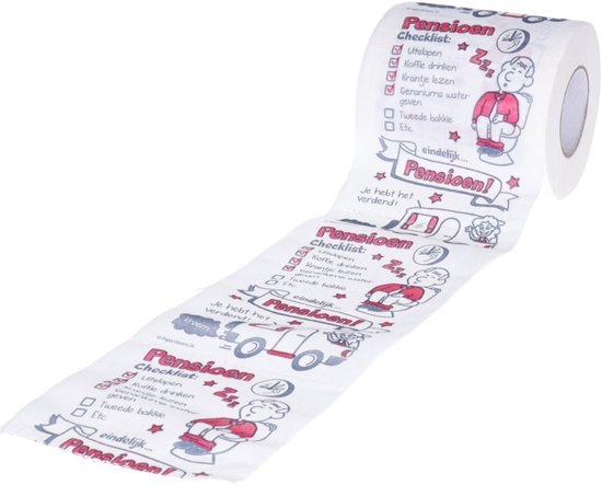 Cadeau toiletpapier/wc-papier rol met pensioen - Vut/gepensioneerd - Pensioen cadeau - Decoratie/versiering