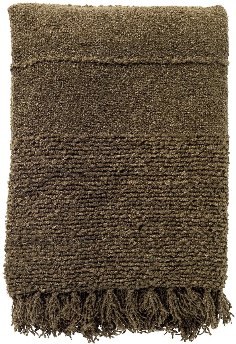 Dutch Decor SENNA - plaid 140x180 cm - 100% gerecycled - Military Olive - groen Olijfgroen
