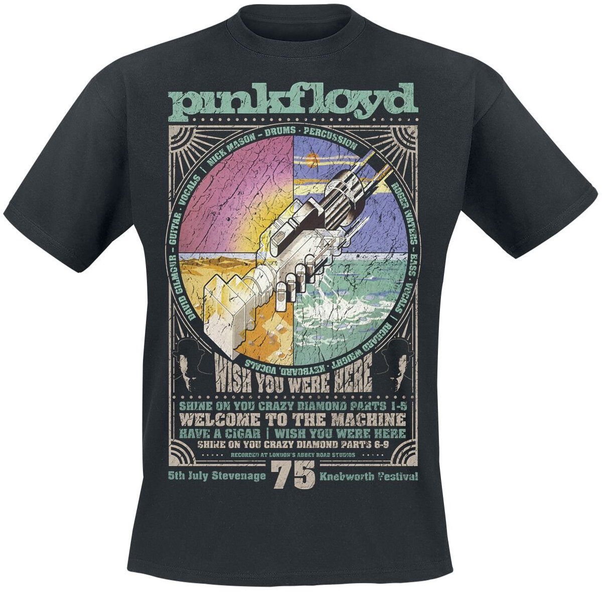 Pink Floyd WYWH Tracklist Heren T-shirt - zwart - S