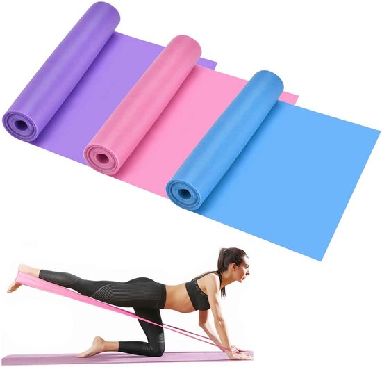 LEXICANMHS 3-delig set met weerstandsbanden in de vorm van een 8, armtrainingsbanden voor thuistraining, oefenbanden pilates-stretchbanden, fitnessbanden, elastisch band voor de rug