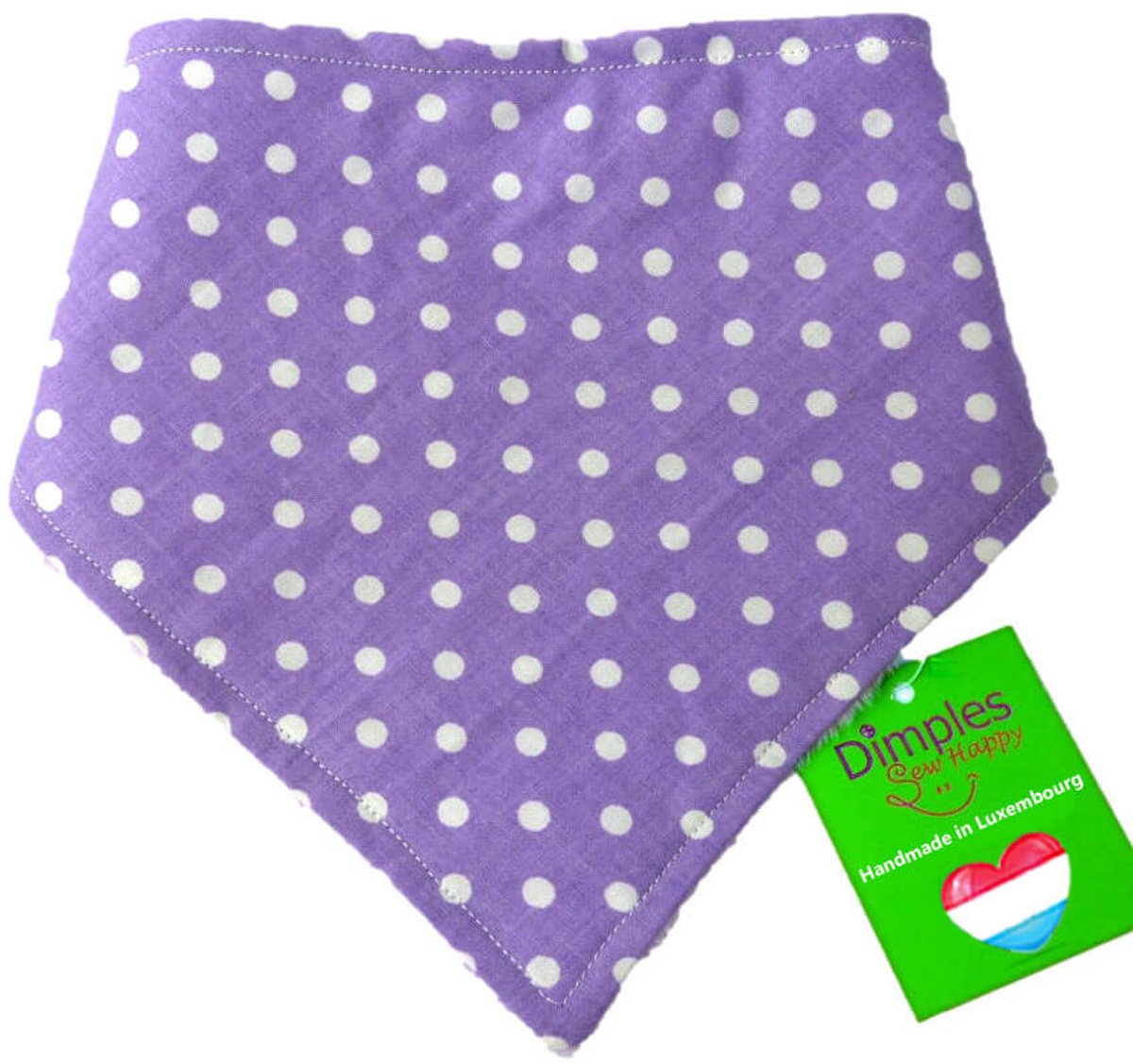 Lila hondenhalsdoek met stippen - DIMPLES 25cm XXXS hondensjaal hondenbandana met comfortabele drukknopen