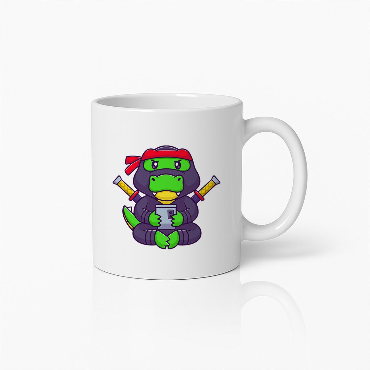 Coole Ninja Krokodil Mok – Leuke Cartoon Beker voor Kinderen, Gamers & Dierenfans