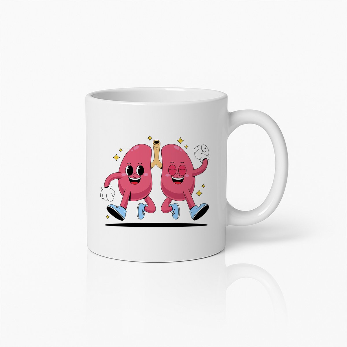 Grappige Dansende Longen Mok – Schattige Ademhalingsstelsel Koffiebeker Cadeau
