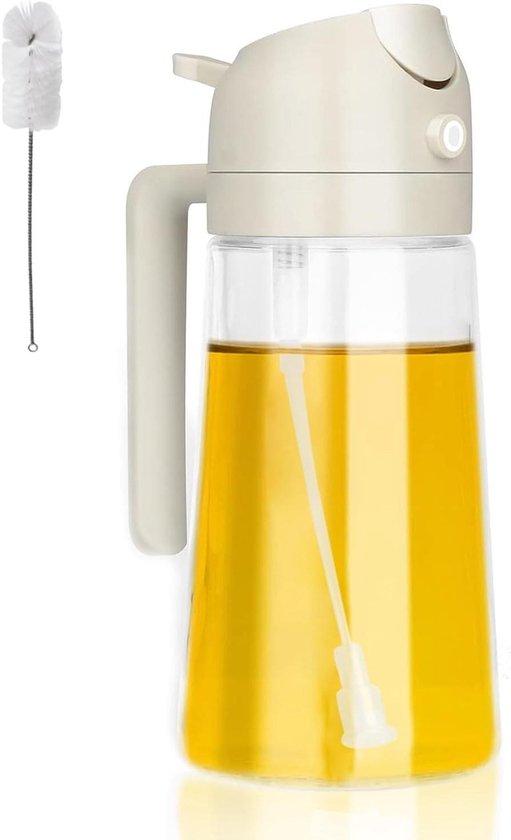 Oliefles met kwast, oliedispenser voor de keuken met kwast, 2-in-1 olie-opbergfles met siliconen nietborstel, olijfoliedispenser voor de keuken, draagbare olieflessen-grillborstel Oliefles met kwast, oliedispenser voor de keuken met kwast, 2-in-1 olie-opbergfles met siliconen nietborstel, olijfoliedispenser voor de keuken, draagbare olieflessen-grillborstel