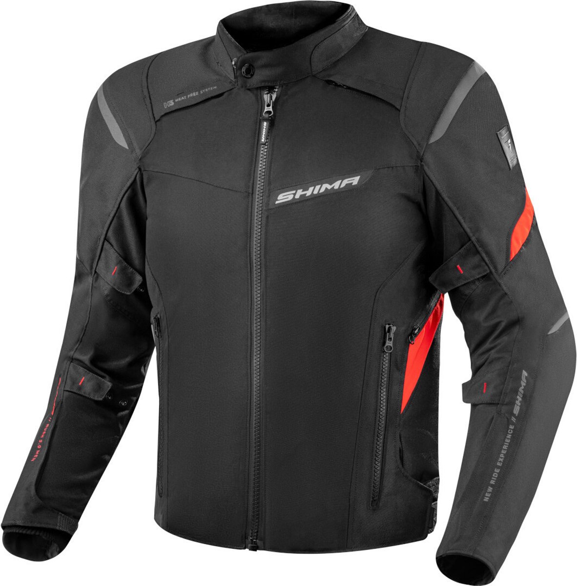 SHIMA Rush 2.0 Waterproof Zwart Rood Textiele Motorjas - Jas