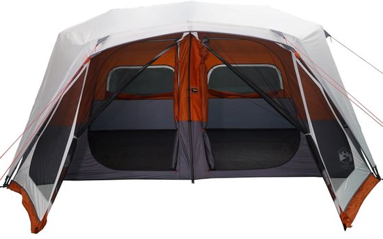 vidaXL - Tent - met - LED - 10-persoons - snelontgrendeling - lichtgrijs - en - oranje van Merkloos — afbeelding 3