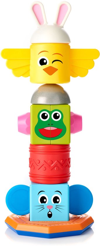 SmartMax My First Totem - Magnetisch Sensorisch Speelgoed - 8-Delige Stapelset met Geluid en Textuur - Educatief Speelgoed voor Peuters - Vanaf 1 Jaar