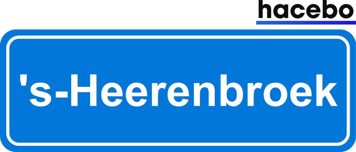 Hacebo - Plaatsnaam Sticker - 29x10 CM - 's-Heerenbroek sticker - Verkeersborden sticker - grappige cadeaus - 's-Heerenbroek