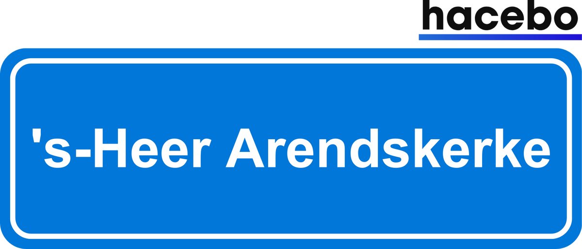 Hacebo - Plaatsnaam Sticker - 29x10 CM - 's-Heer Arendskerke sticker - Verkeersborden sticker - grappige cadeaus - 's-Heer Arendskerke