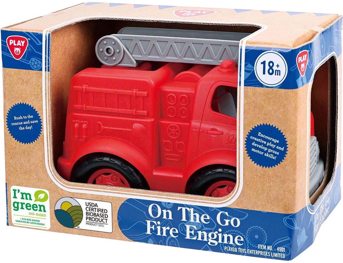Playgo Biobased Brandweerwagen Rood - 28cm