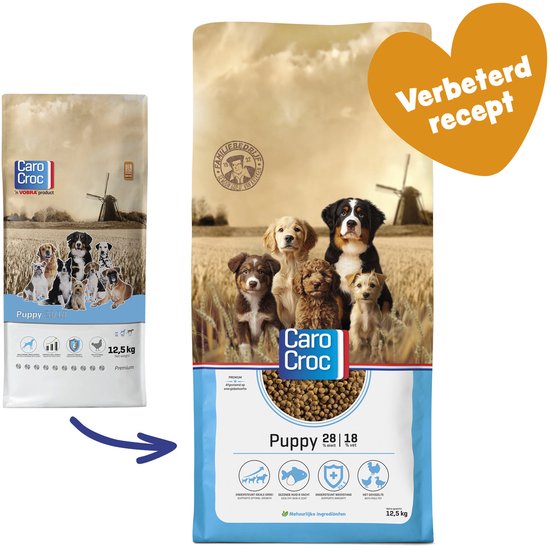 Carocroc Puppy Gevogelte&Rijst&Lijnzaad - Hondenvoer - 12.5 kg