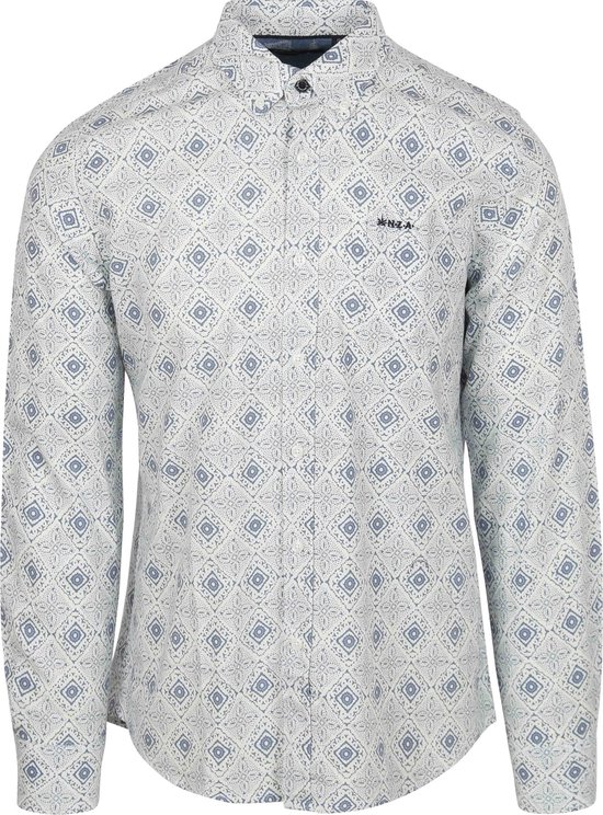 NZA Overhemd Karson Linnen Blend Blauw - Maat XXL - Heren - Overhemden Casual