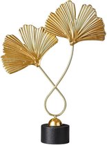 Sculpture Feuille de Ginkgo - Œuvre d'art Handgemaakt - 1 Pièce - Or - Métal