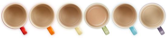 Le Creuset - Keramikbecher, Volumen 350 ml, 6 Stück, Rainbow Le Creuset - Keramikbecher, Volumen 350 ml, 6 Stück, Rainbow