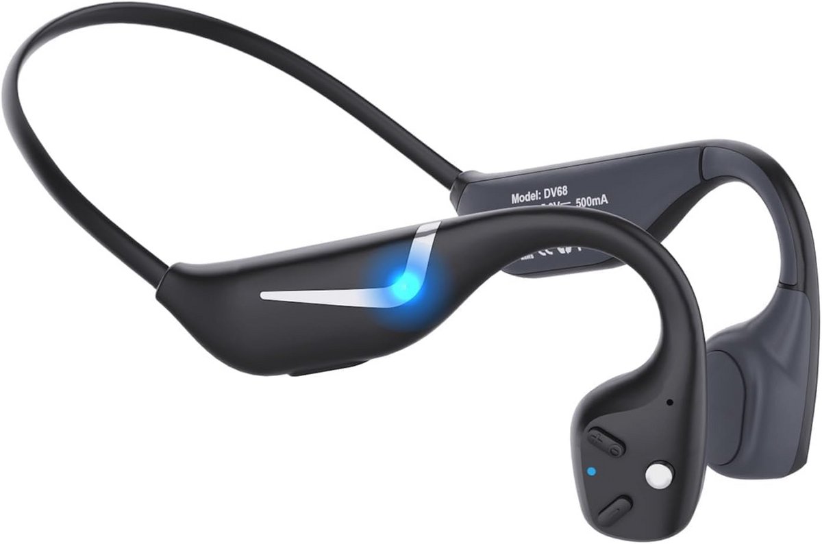 Draadloze Bone Conduction Hoofdtelefoon met Bluetooth 5.3 - IP67 Waterdichte Sporthoofdtelefoon voor Hardlopen, Fietsen en Wandelen