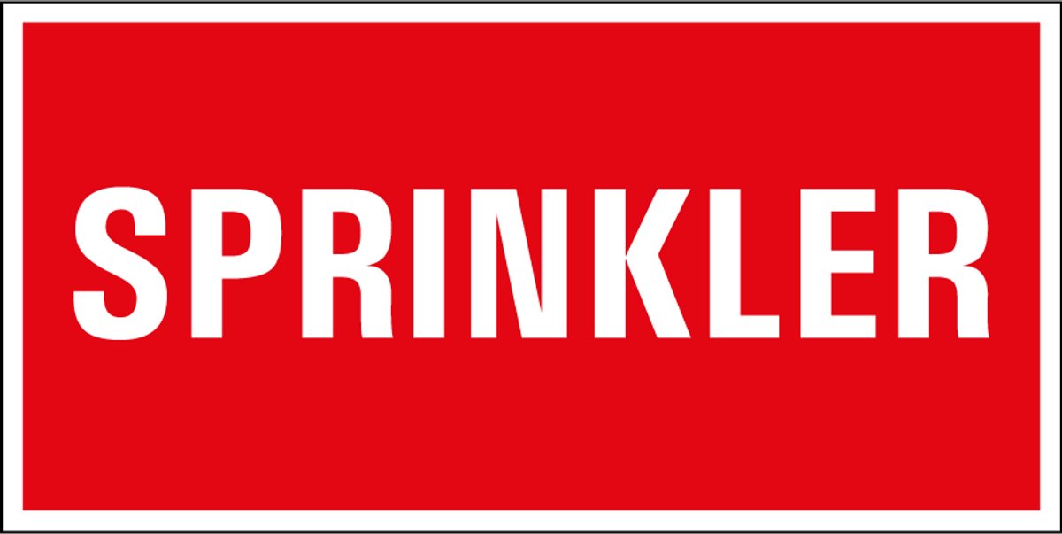 Sprinkler sticker 100 x 50 mm