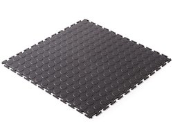 Rubbermagazijn | PVC kliktegel nop zwart 500x500x4,5mm | winkel | showroom | garage | prijs per stuk