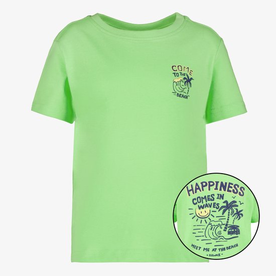 TwoDay jongens T-shirt met backprint groen Maat 98/104 bol