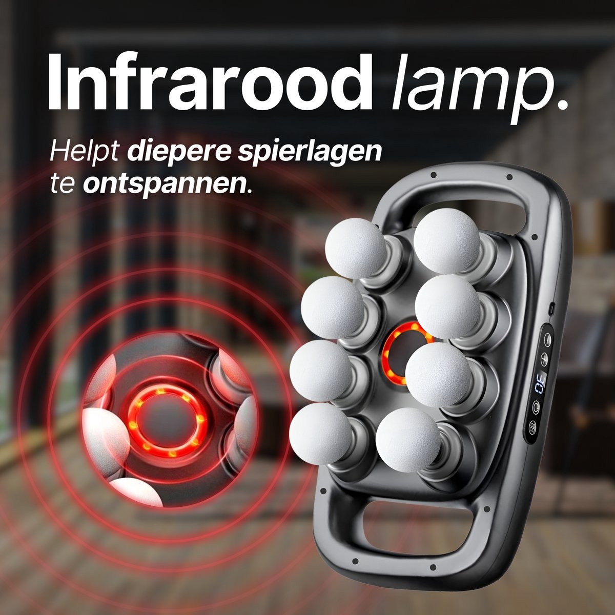 We Flow Massagepistool 8 koppig met infrarood en 30 standen thumbnail 3