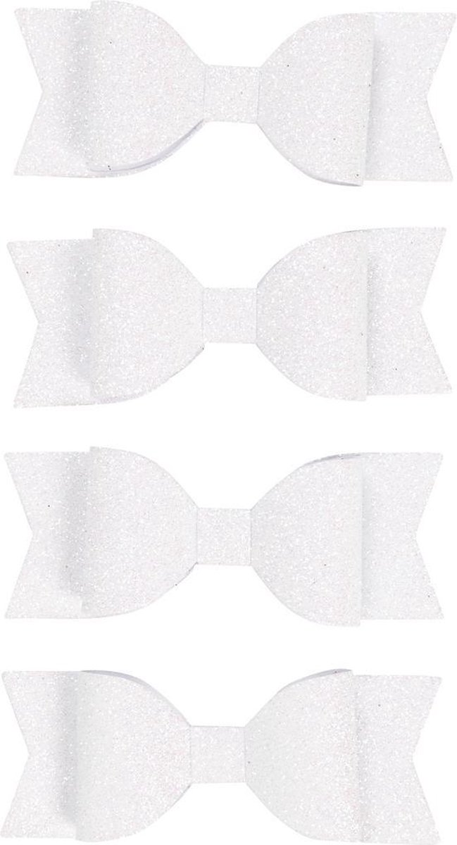 Afbeelding van product Vivi Gade Strikken Wit/glitter 31 X 85 Mm 4 Stuks