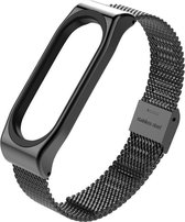 Xiaomi Mi Band Luxe 3 & 4 Milanees bandje |Zwart / Black| Premium kwaliteit |One Size| RVS |TrendParts