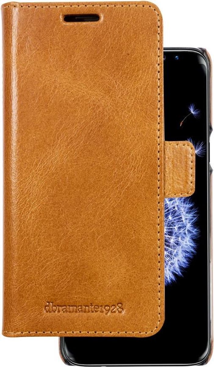 Samsung Galaxy S9 Bookcase hoesje - dbramante1928 - Effen Cognac - Leer