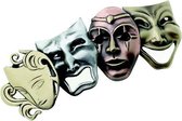Haarclip vier komedie/tragedie maskers
