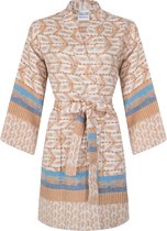 ZusenZomer Ochtendjas Katoen Dames - Sauna hamam Badjas - kimono - Zomer badjas - Dun - oranje blauw