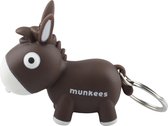 Munkees Sleutelhanger Ezel Met Lampje Bruin Junior 6,1 Cm