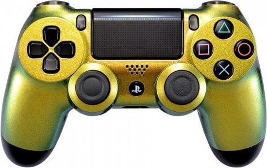 PS4, Wireless Dualshock 4 Controller V2 – Chameleon Gold Green Custom