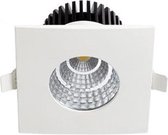 LED Spot - Inbouwspot - Vierkant 6W - Waterdicht IP65 - Natuurlijk Wit 4200K - Mat Wit Aluminium - 90mm - BSE