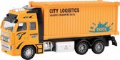Toi-toys Container Vrachtwagen Oranje 12 Cm